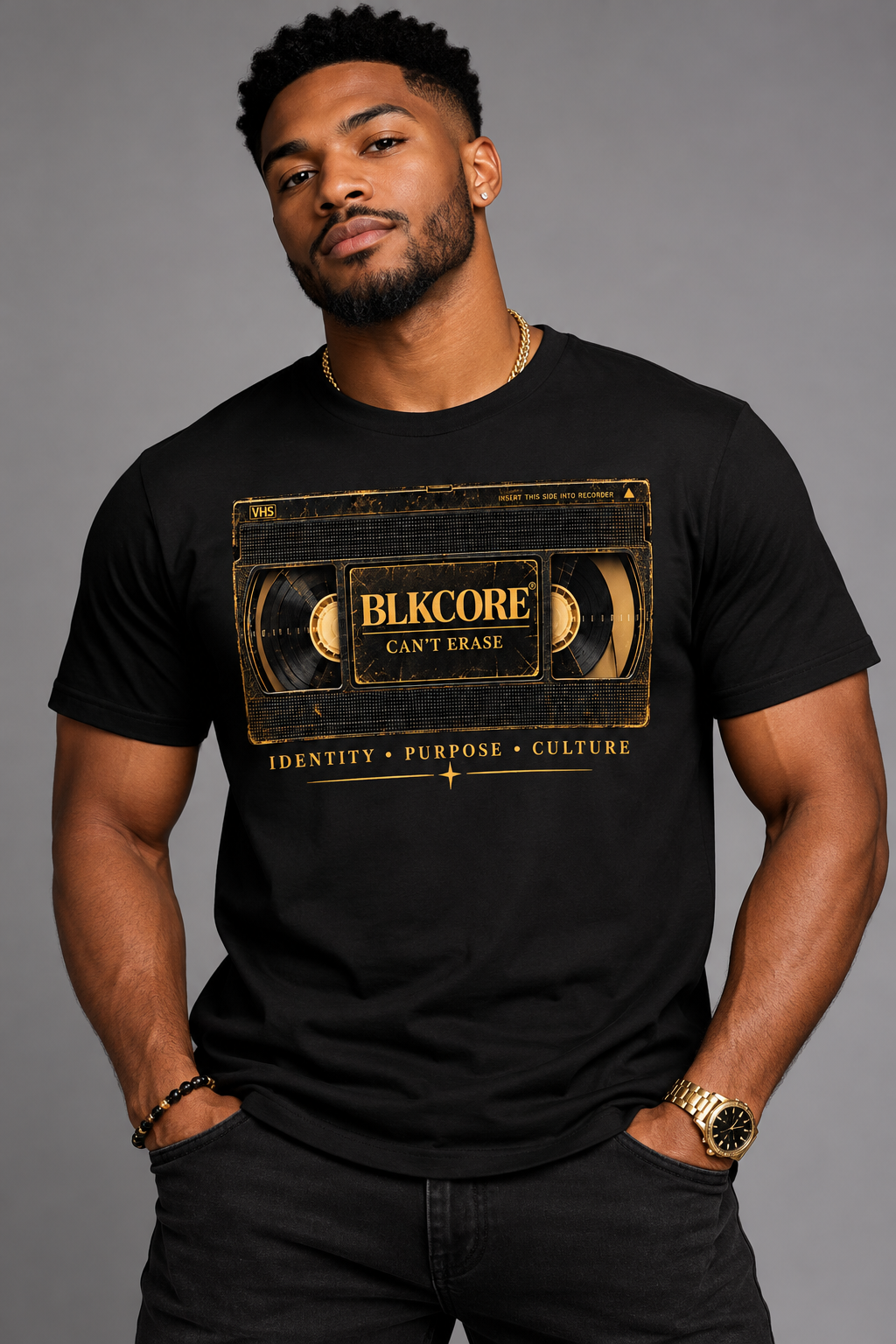 BLKCORE™ Can’t Erase VHS Statement Tee