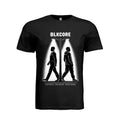 BLKCORE Two Sides men’s black graphic T-shirt with professional and casual man silhouettes